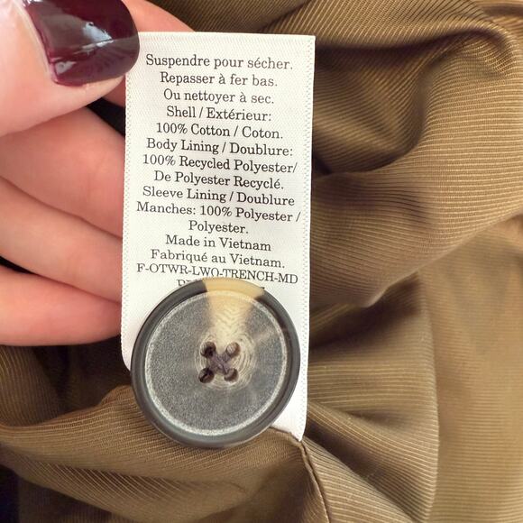 Everlane The Trench Coat In Beech Green Size XS New - Picture 16 of 16